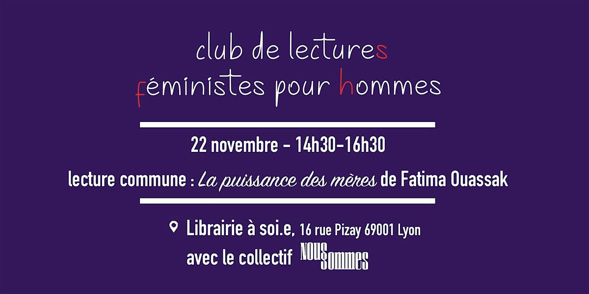 Club de lectures f\u00e9ministe pour hommes avec le collectif