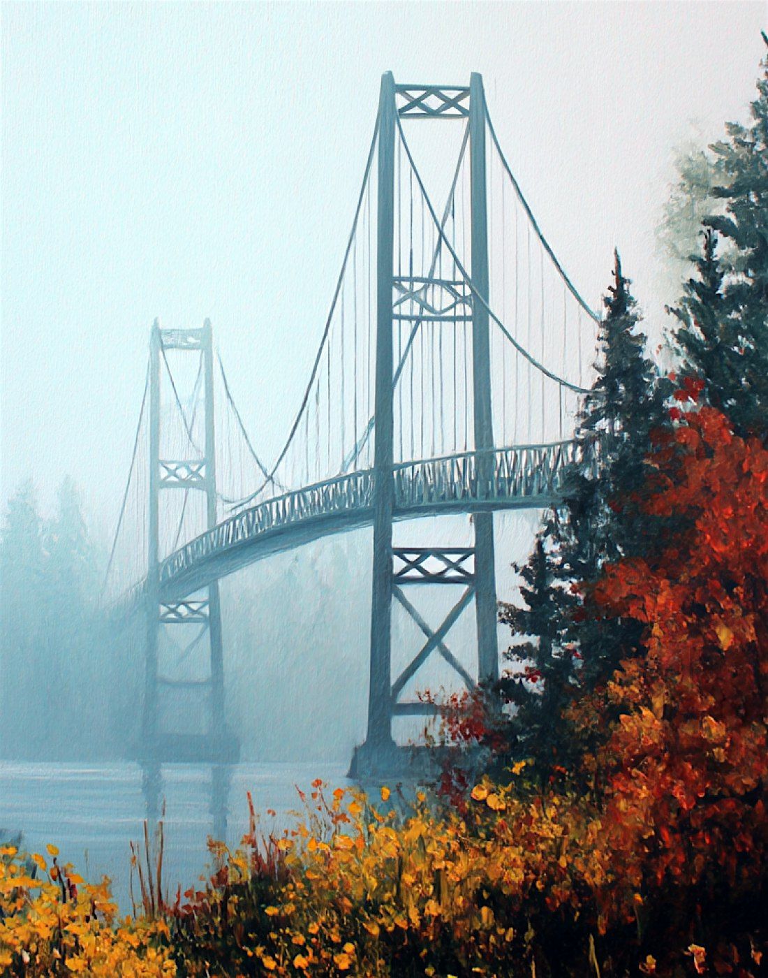 Foggy Bridge - A Paint Along (like Paint and Sip)
