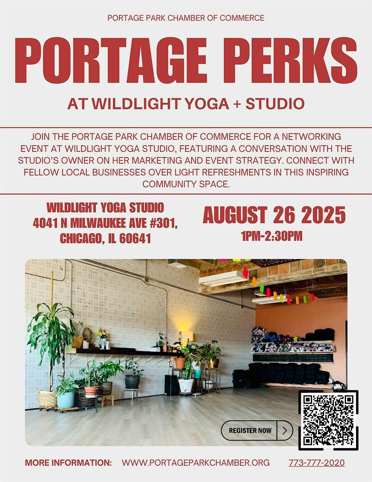Portage Perks Networking Event at Wildlight Yoga Studio