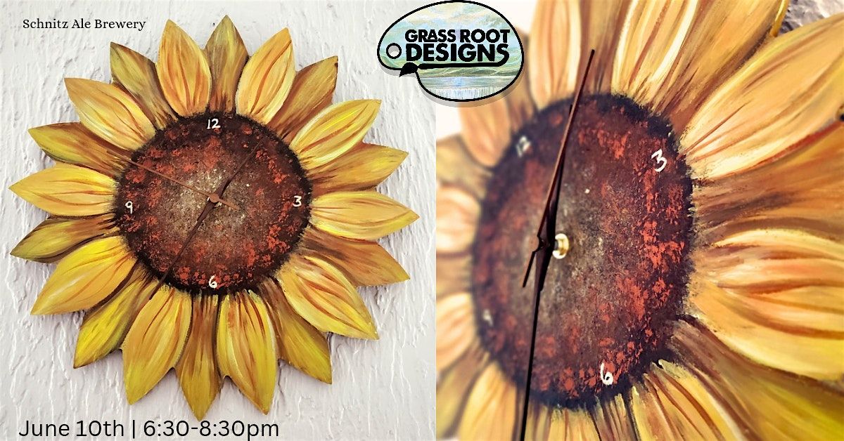 Sunflower Clock Paint + Sip | Schnitz Ale Brewery