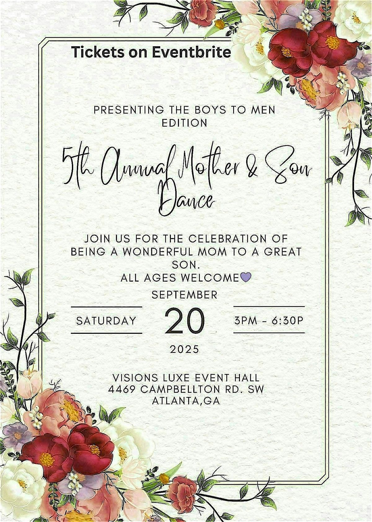 5th Annual Mother & Son Dance *Boys To Men Edition *