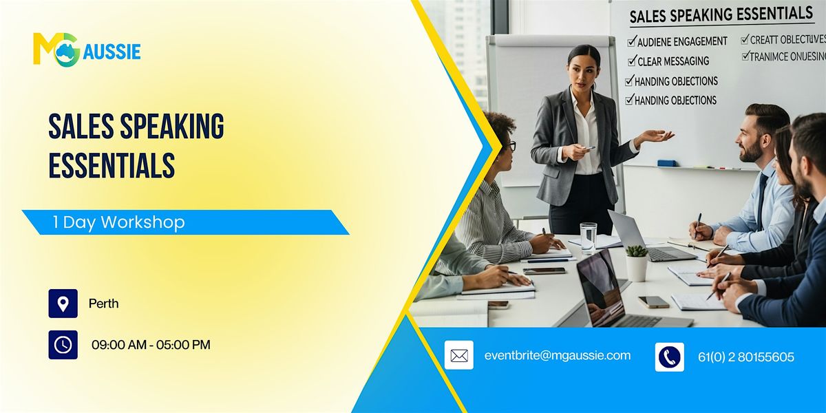Sales Speaking Essentials: 1 Day Workshop in Perth