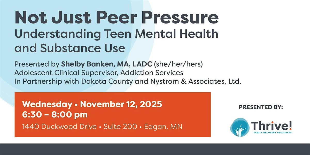 Not Just Peer Pressure: Understanding Teen Mental Health and Substance Use