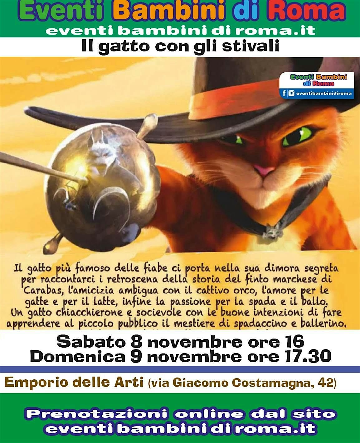 Spettacolo teatrale per bambini "Il gatto con gli stivali"