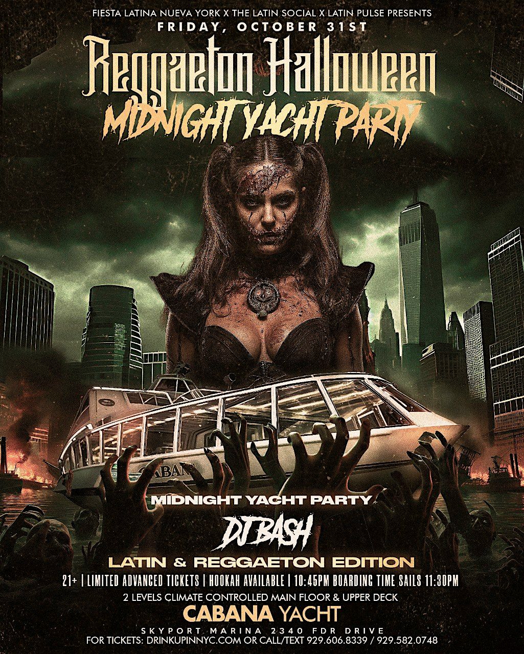 REGGAETON HALLOWEEN | MIDNIGHT YACHT PARTY @ CABANA YACHT