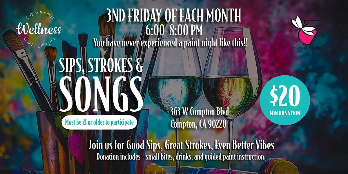 Sips, Strokes, Songs Adult Paint Night