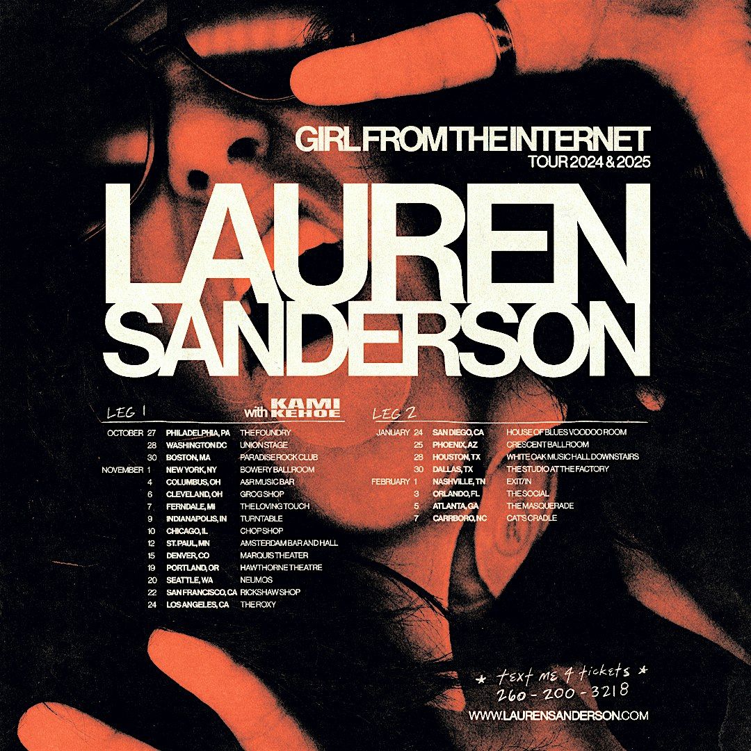 Lauren Sanderson Meet & Greet Upgrade **TICKET TO THE SHOW NOT INCLUDED