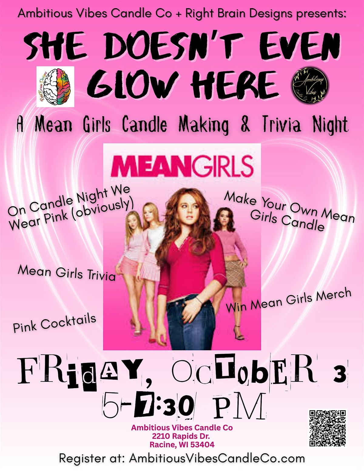 She Doesn\u2019t Even Glow Here: A Mean Girls Candle Making & Trivia Night
