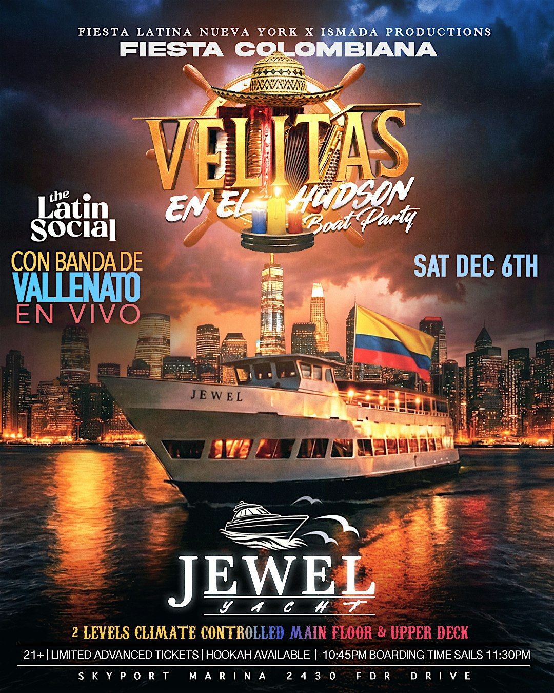 Velitas en el Hudson \u2013 Fiesta Colombiana Boat Party NYC 2025