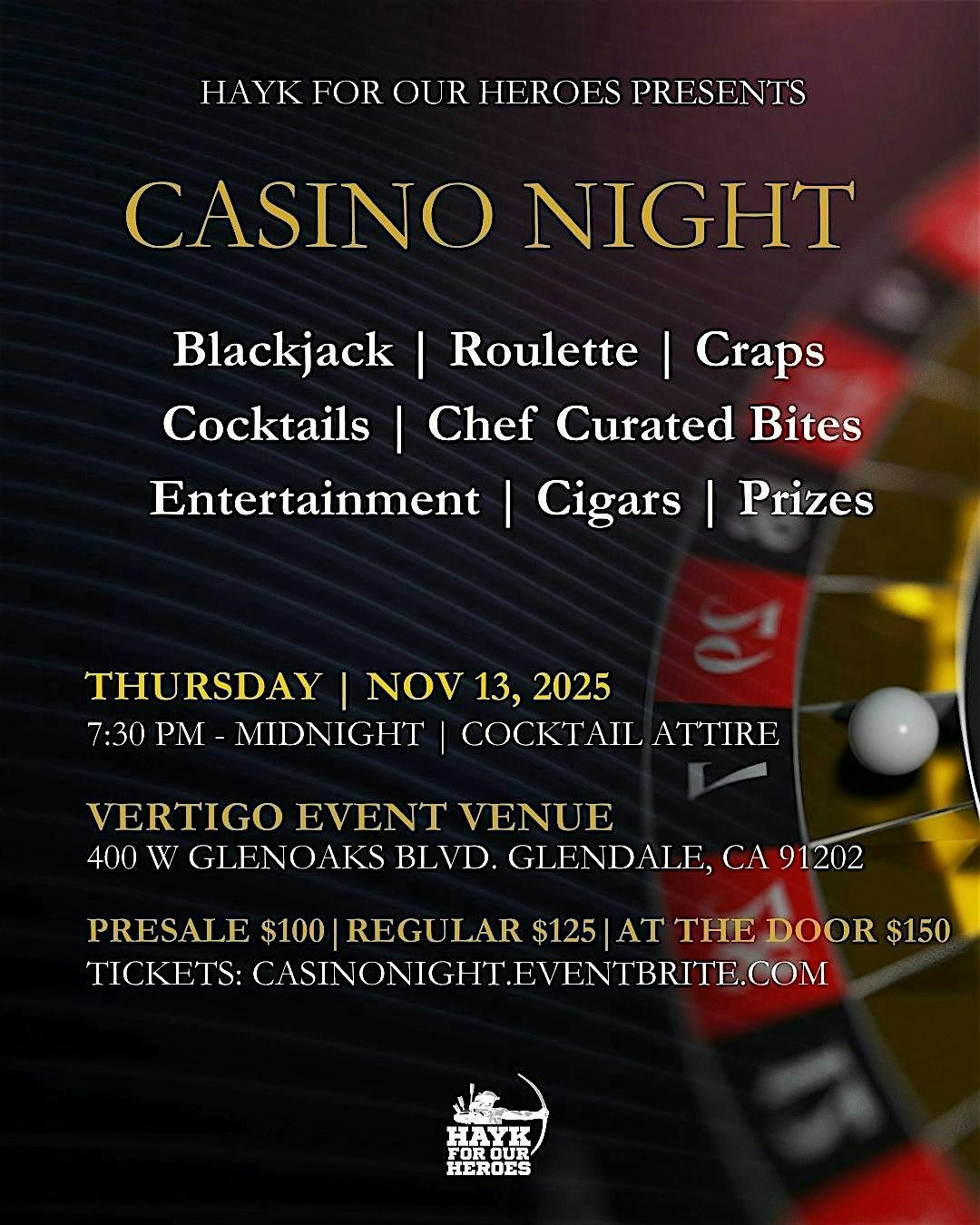 Hayk For Our Heroes Casino Night
