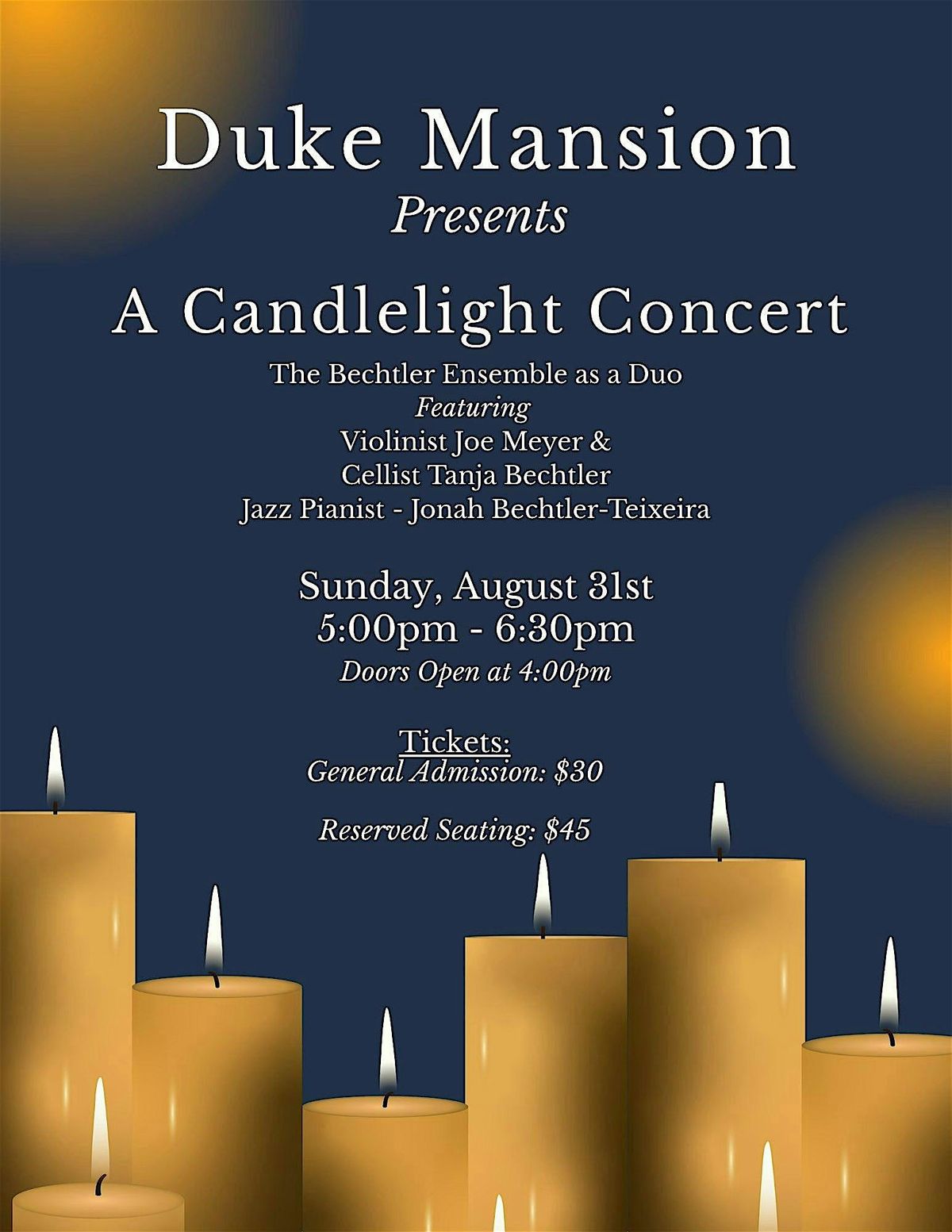 Duke Mansion Presents A Candlelight Concert
