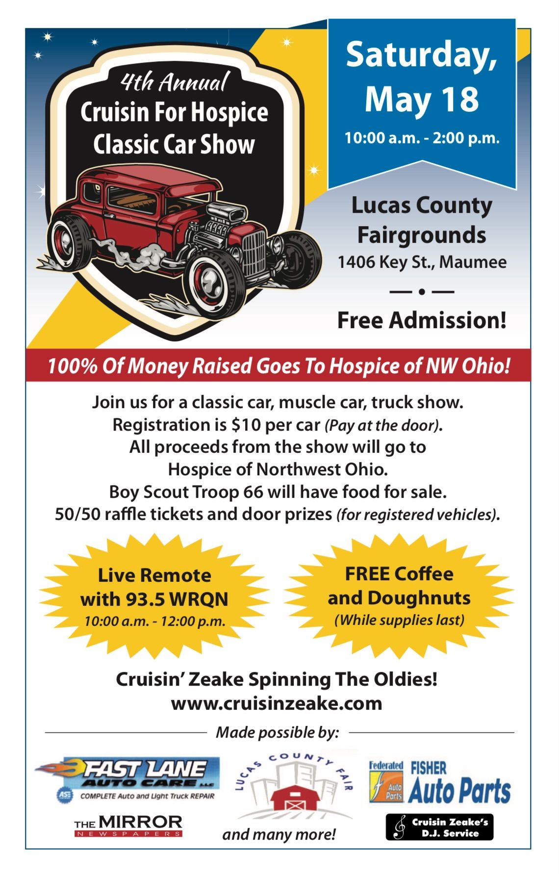 Join us for the 2024 Cruisin for Hospice car show Lucas County