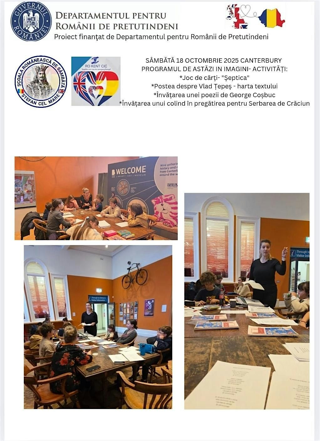 The Romanian Saturday school and The Youth Club