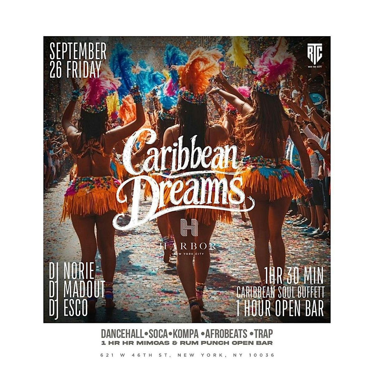 Caribbean Dreams Rooftop Party at Harbor with Open Bar + Buffet