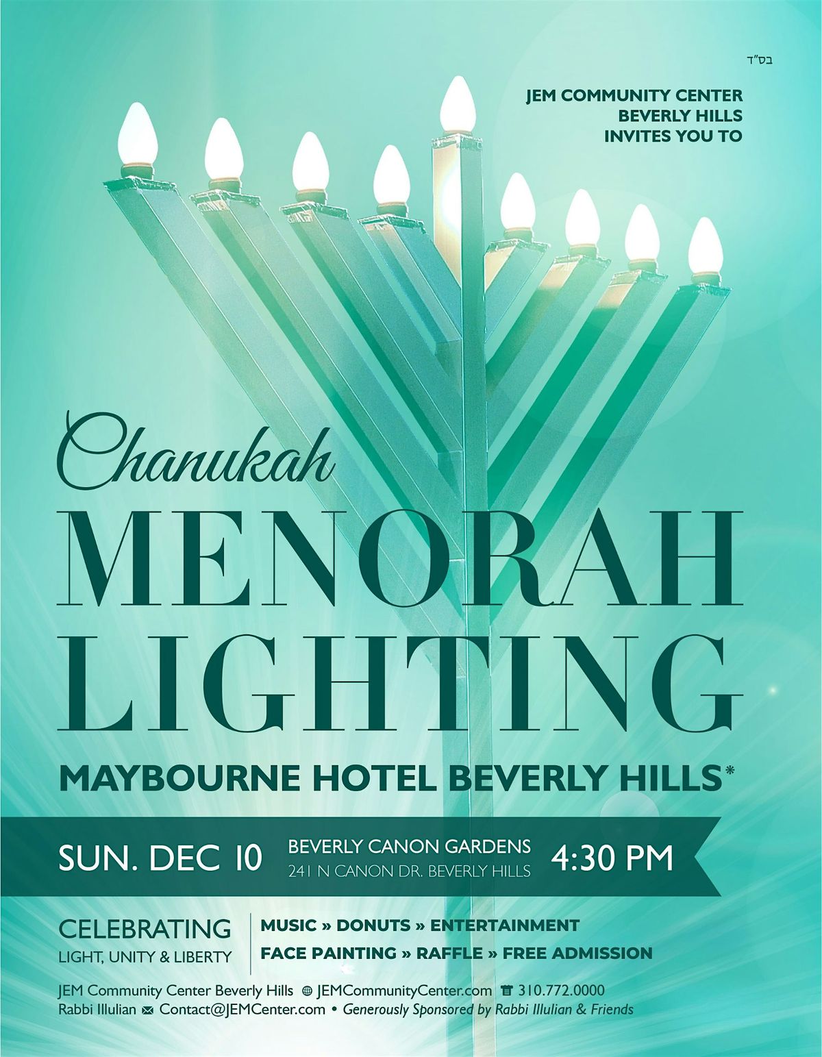 Free Hanukkah Party For Family & Friends | Menorah Lighting 2025 | JEM