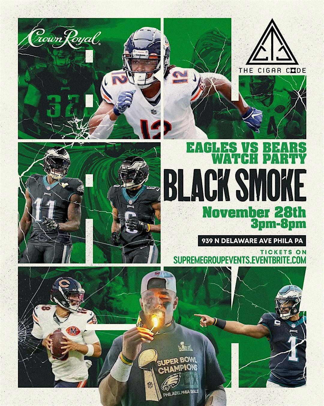 BLACK SMOKE EAGLES BEARS WATCH PARTY