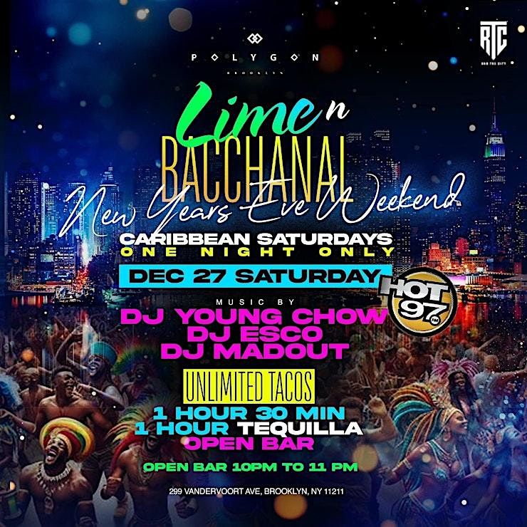 Lime and Bacchanal New Years Eve Weekend at Polygon