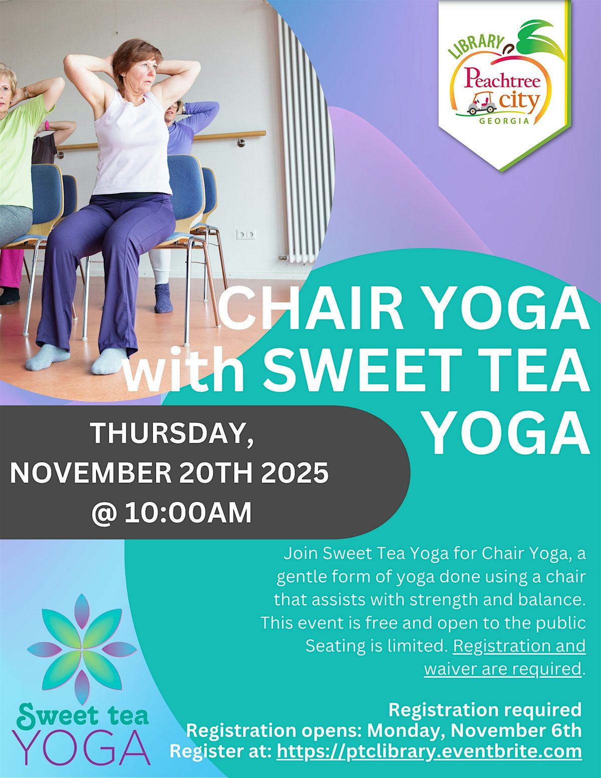 Chair Yoga with Sweet Tea  Yoga - November 2025