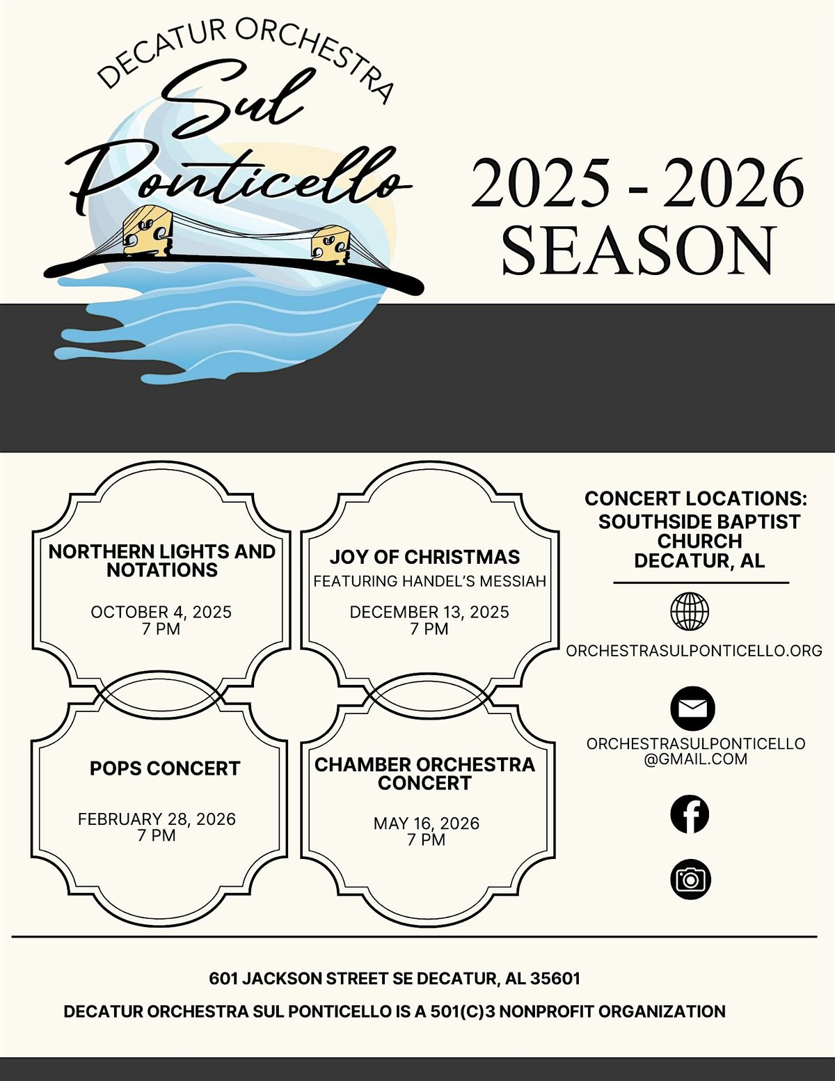 Decatur Orchestra Sul Ponticello 2025 - 2026 Season