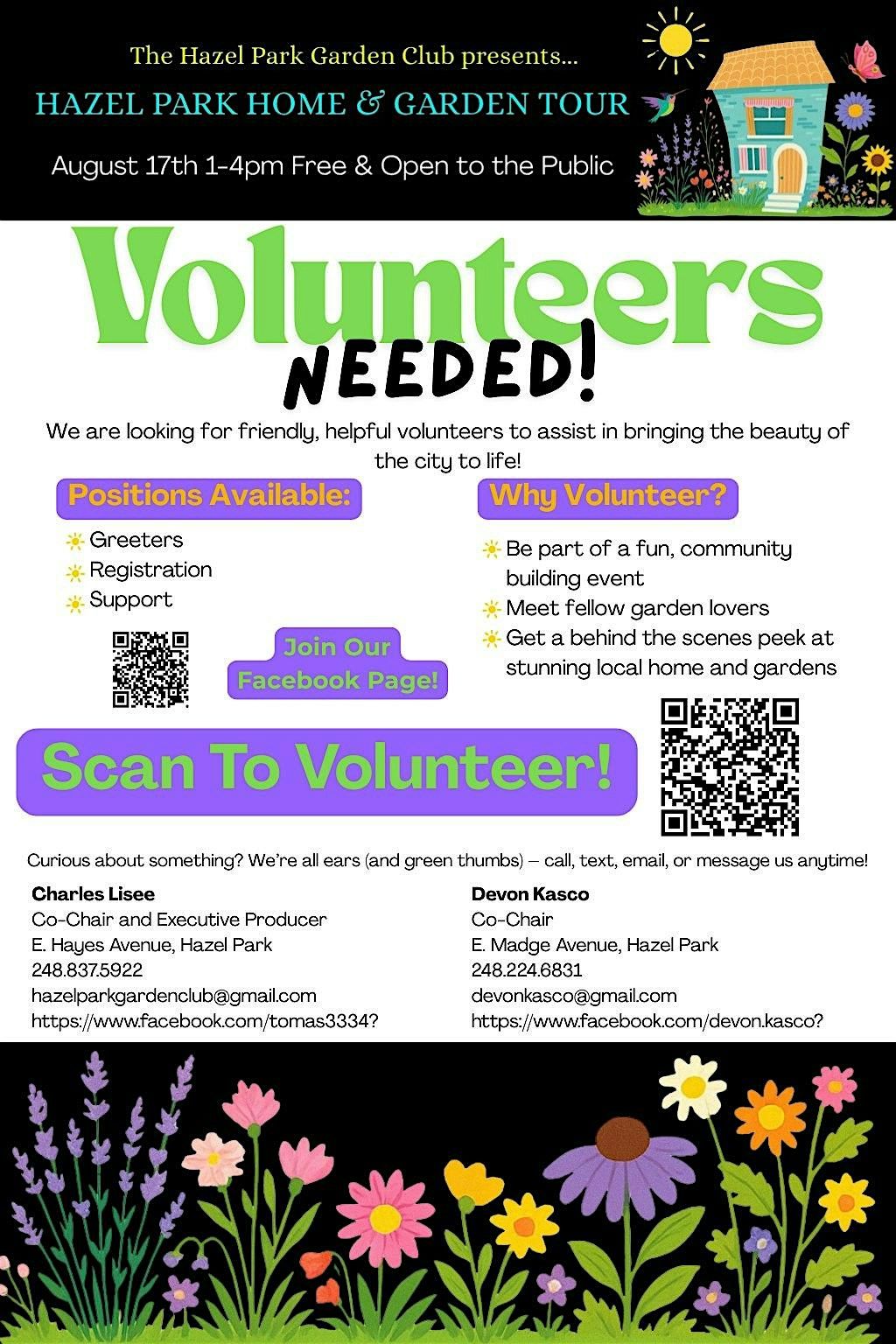 Hazel Park Home and Garden Tour -Volunteer Registration