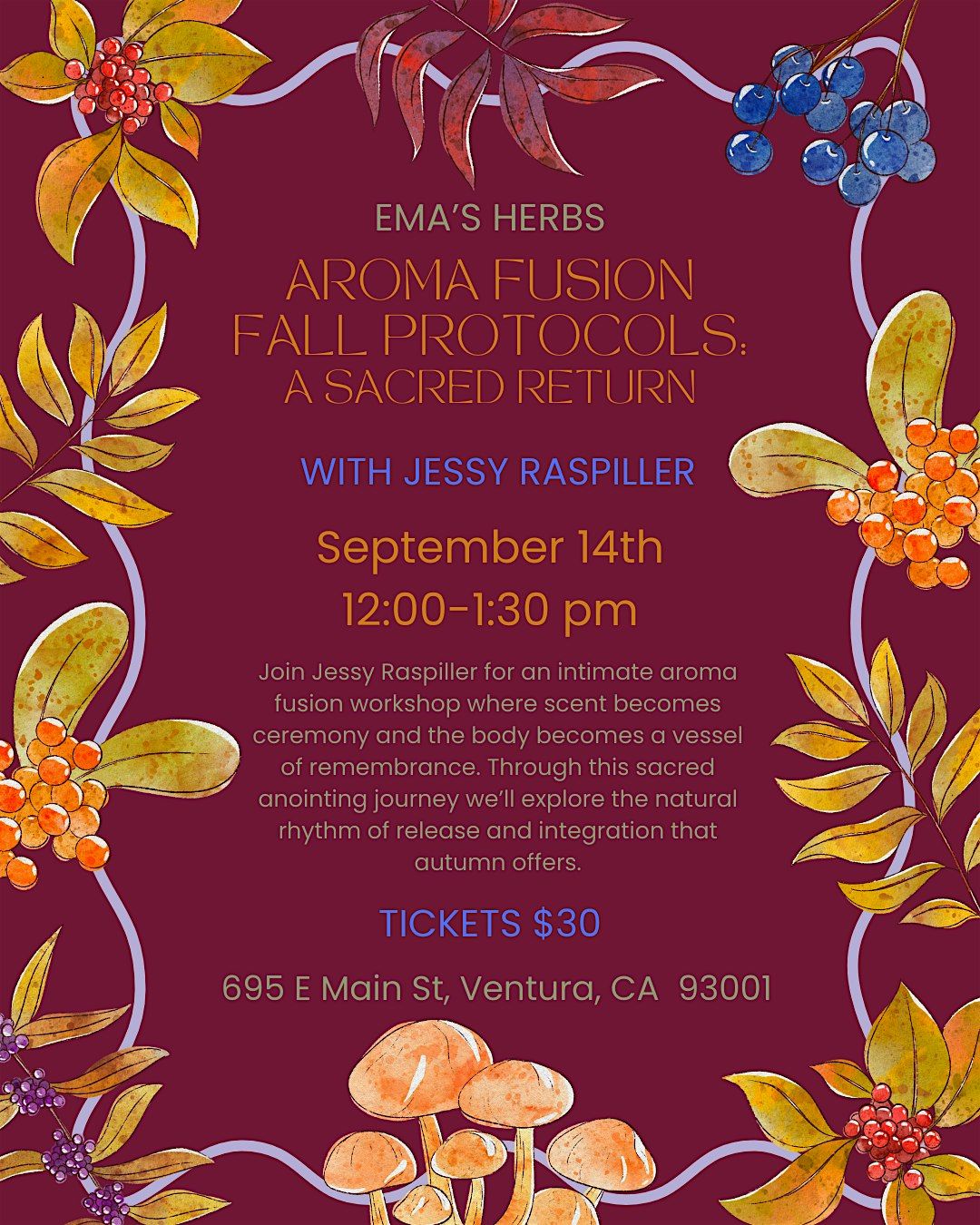 Aroma Fusion Fall Protocols: A Sacred Return with Jessy Raspiller