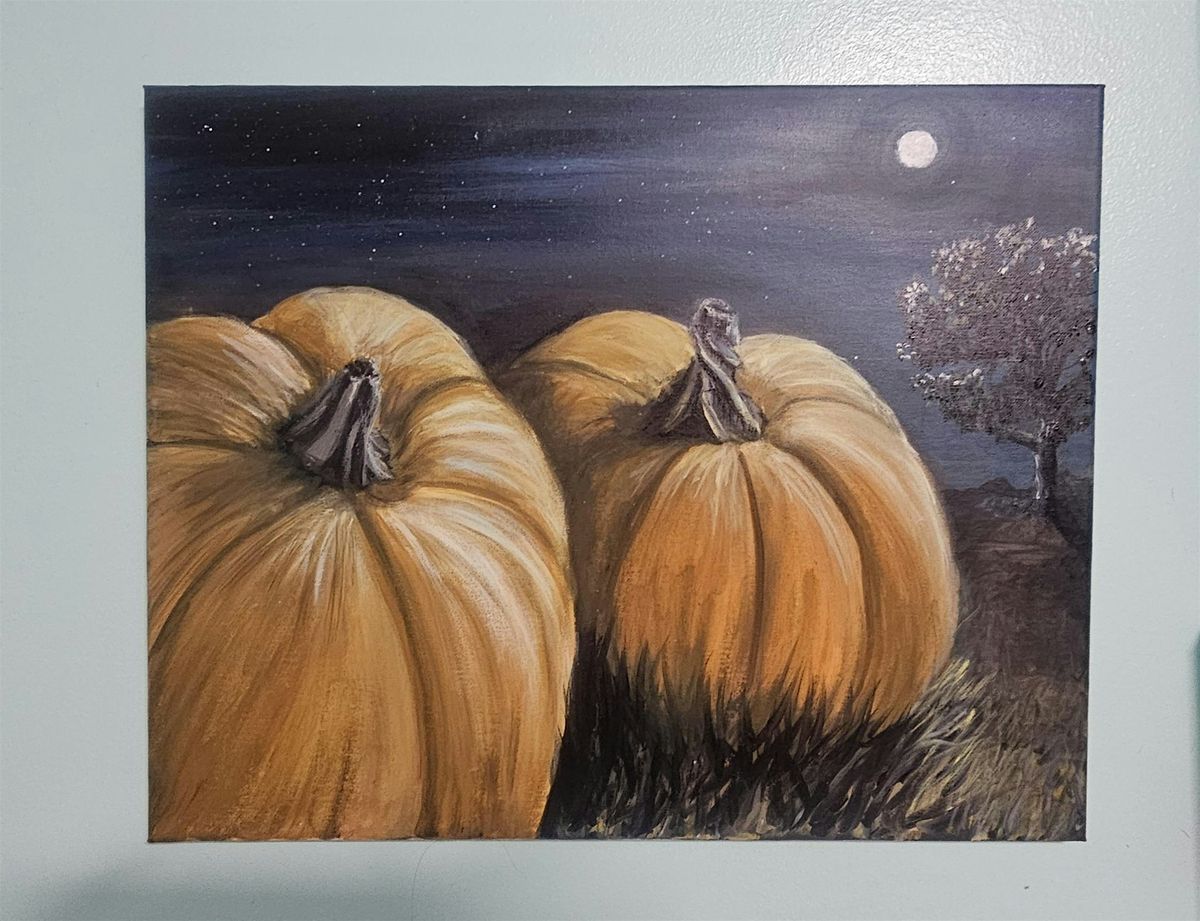 Anchored in Art: "Moonlit pumpkins" paint along