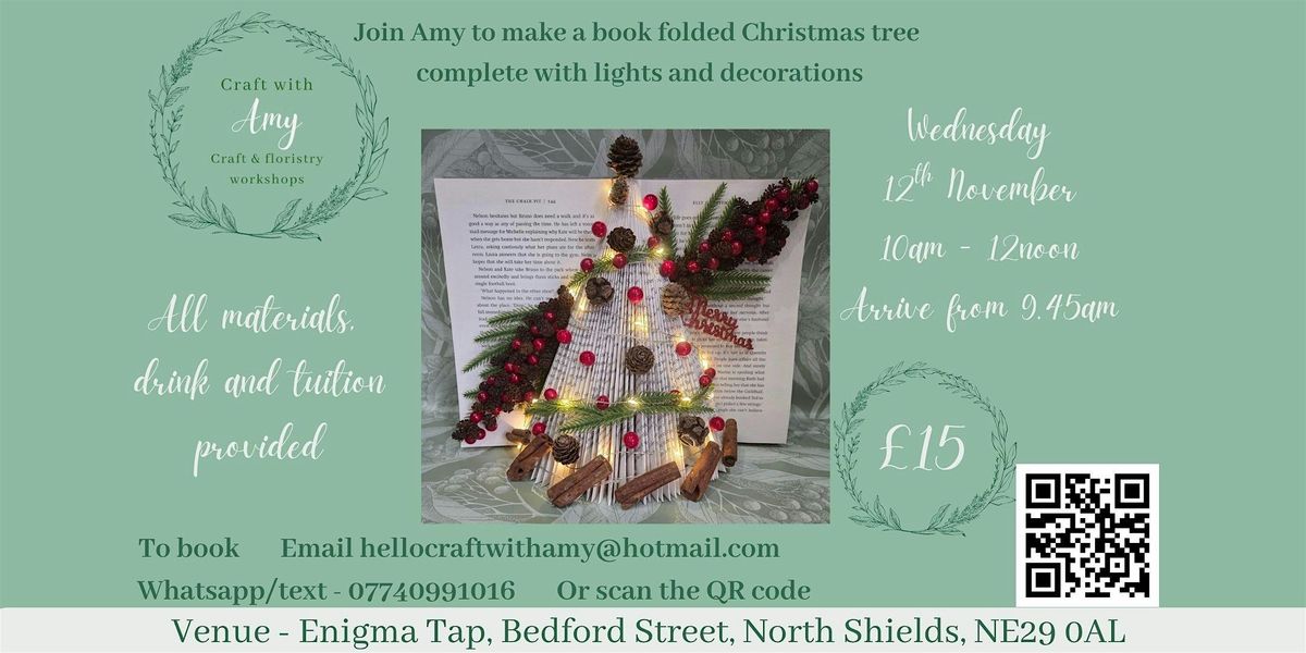 Book folded Christmas Tree workshop - Craft with Amy