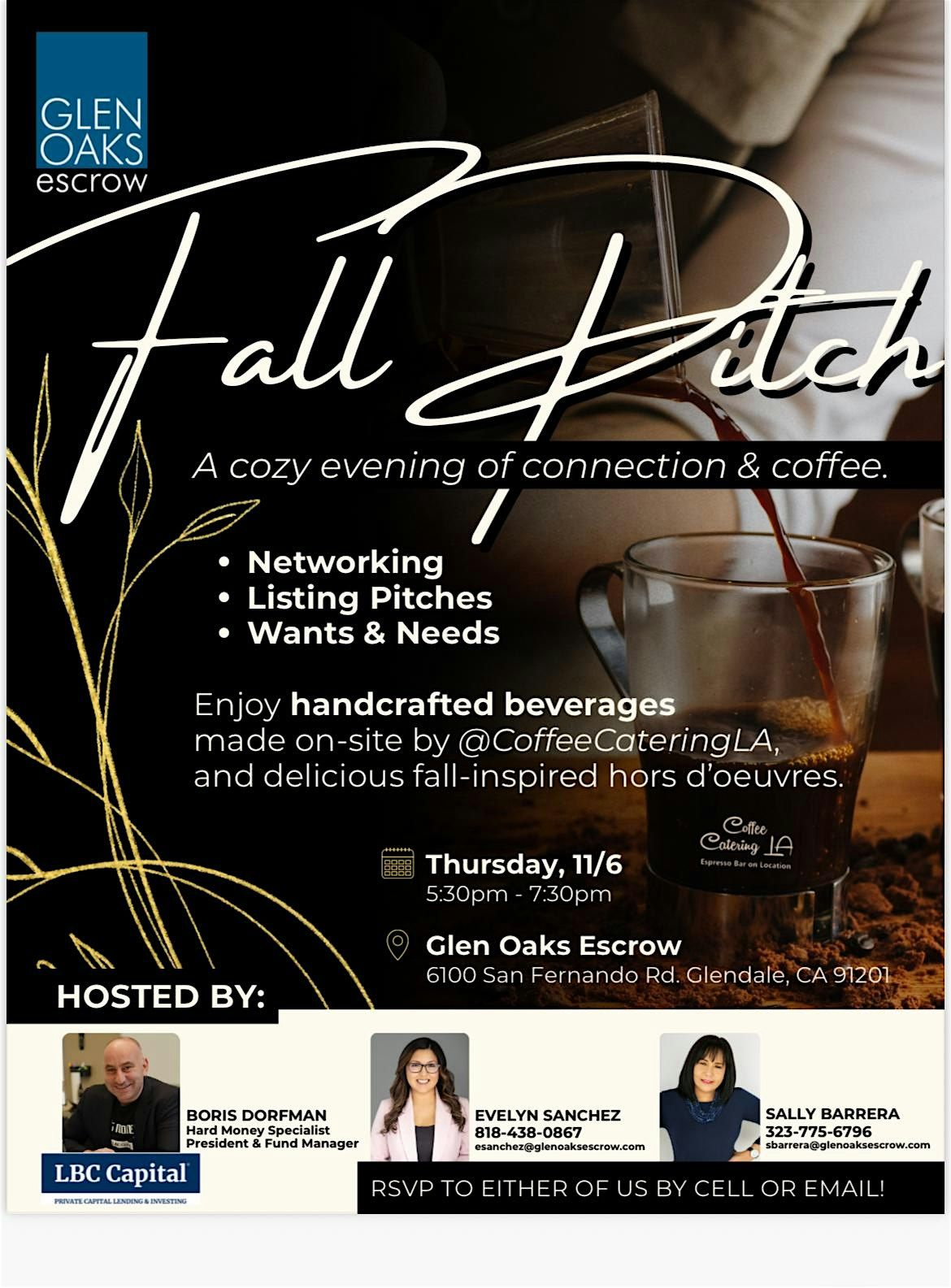 Fall Pitch Event Thursday November 6th, 2025