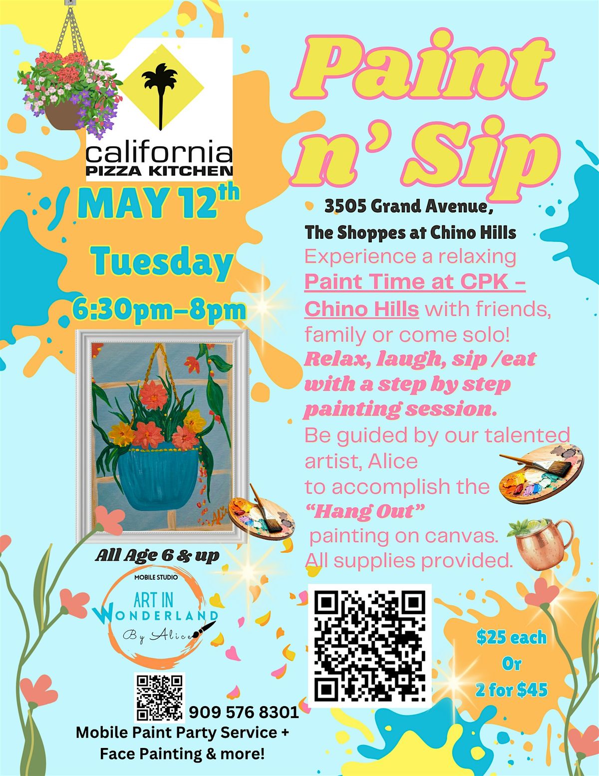 Paint n Sip California Pizza Kitchen at The Shoppes Chino Hills