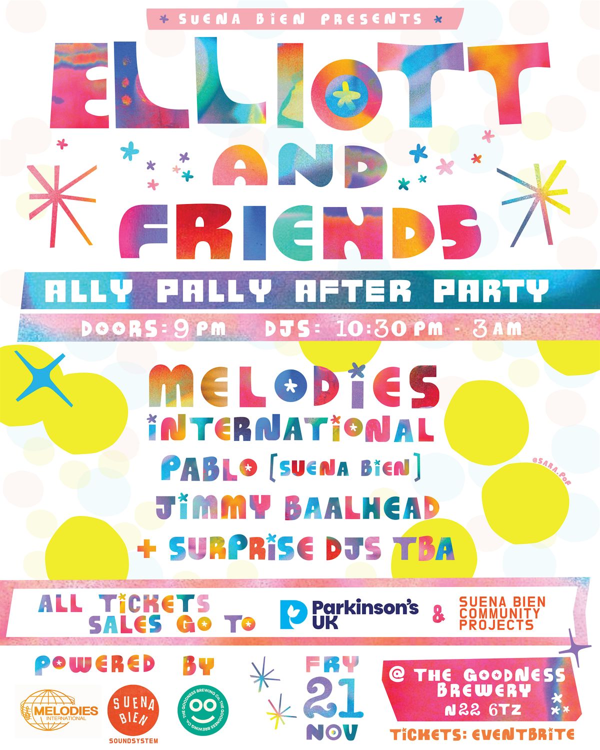 Elliott and friends. Ally Pally After Party!   21 Nov