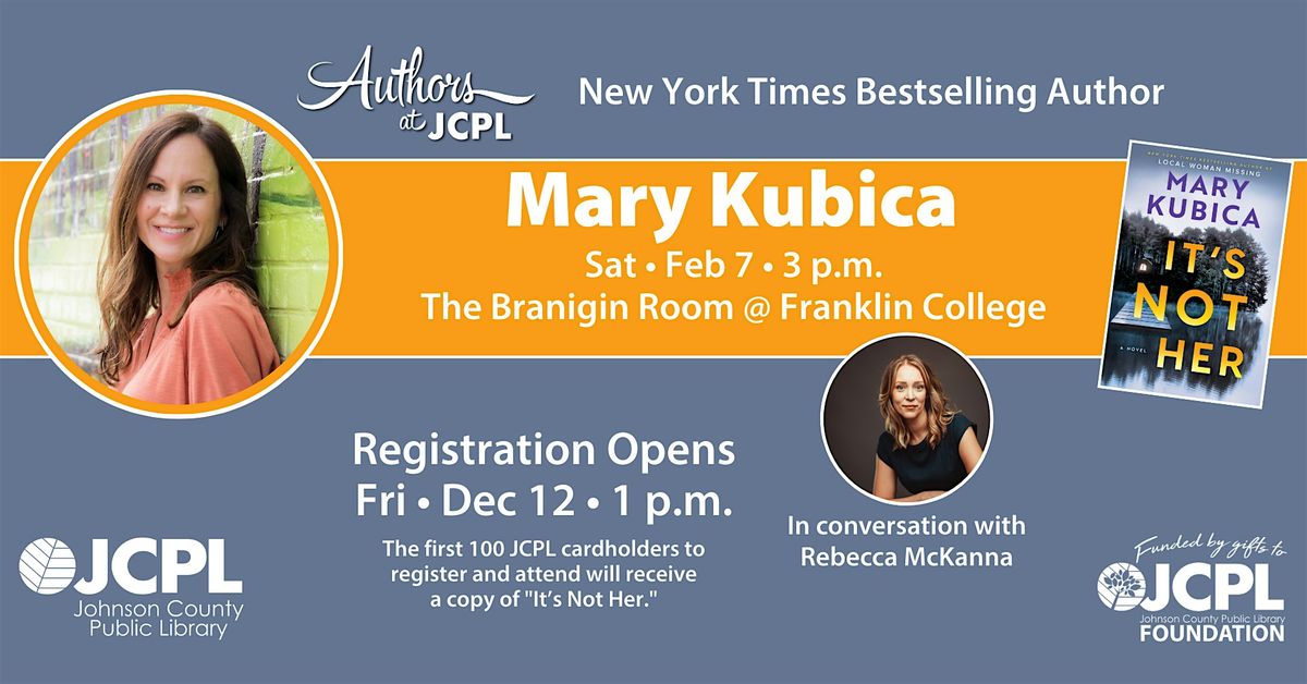 Authors at JCPL presents Mary Kubica