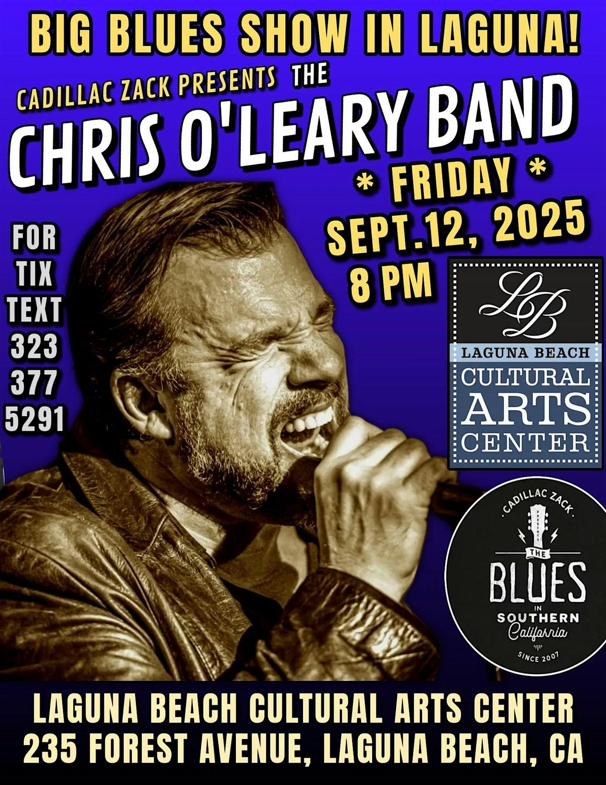 CHRIS O'LEARY BAND - Blues Harmonica Master - in Laguna Beach!