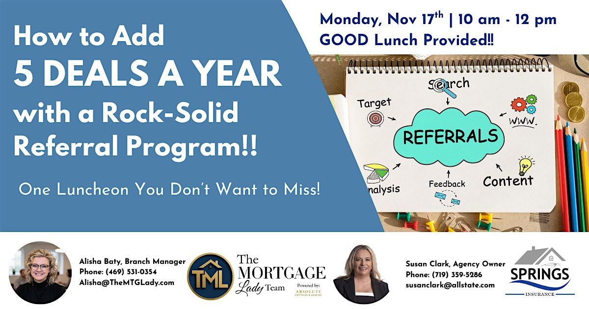 Lunch & Learn: Add 5 extra deals a year with a rock solid referral program