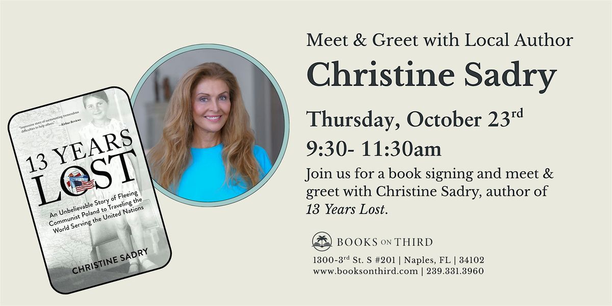 Meet & Greet with Christine Sadry- Local Author Spotlight