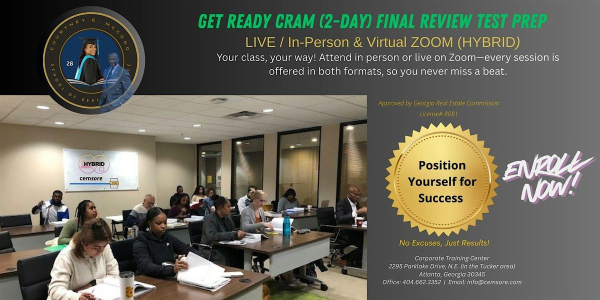 GET READY" 2 - DAY POWER - PACKED CRAM COURSE (Friday & Saturday)