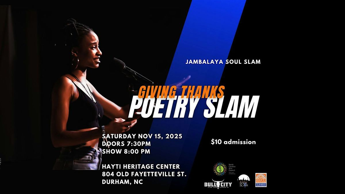 Jambalaya Soul Slam Giving Thanks Poetry Slam