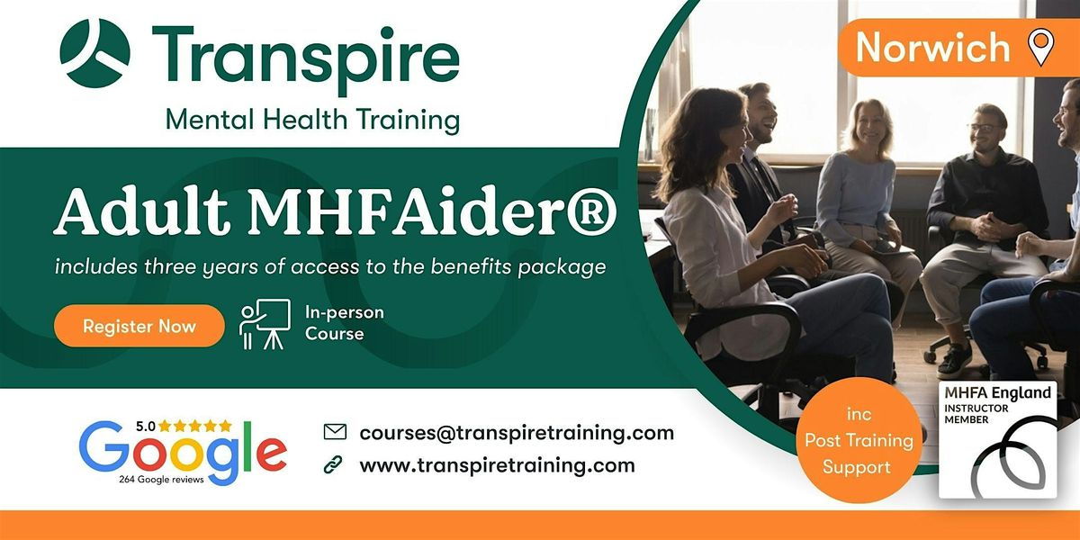 2-Day Mental Health First Aid Course (MHFAider\u00ae) - Norwich