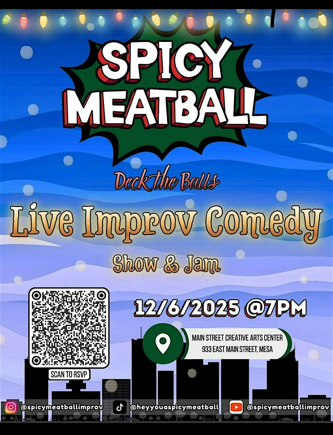 RSVP for a Ho-Ho-Hilarious: Spicy Meatball Improv Night