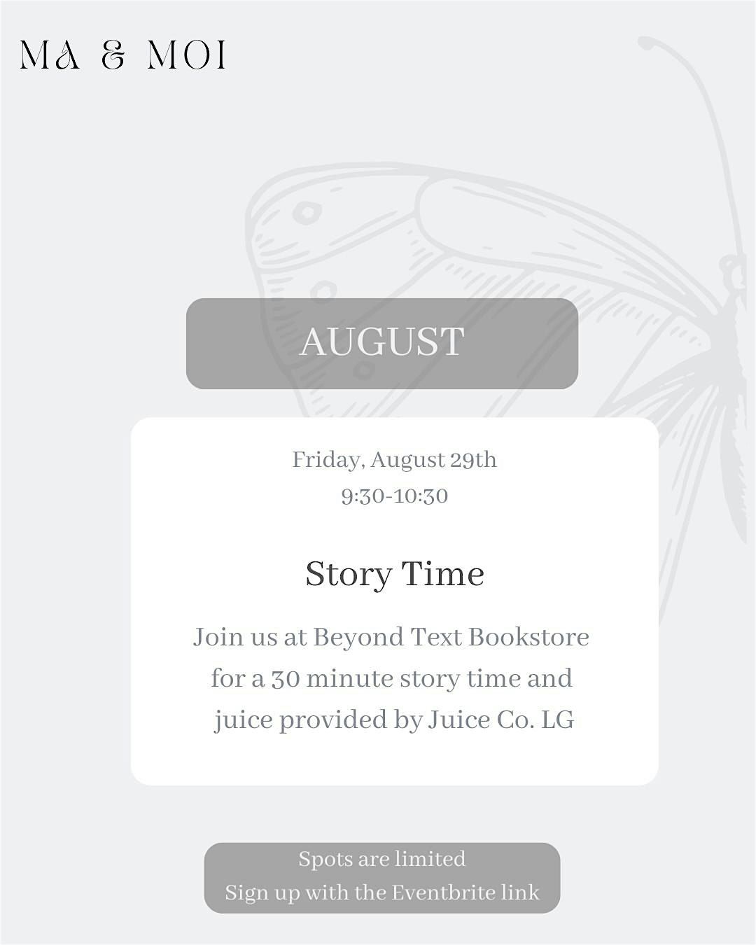 Ma & Moi Presents: Story Time at Beyond Text Bookstore