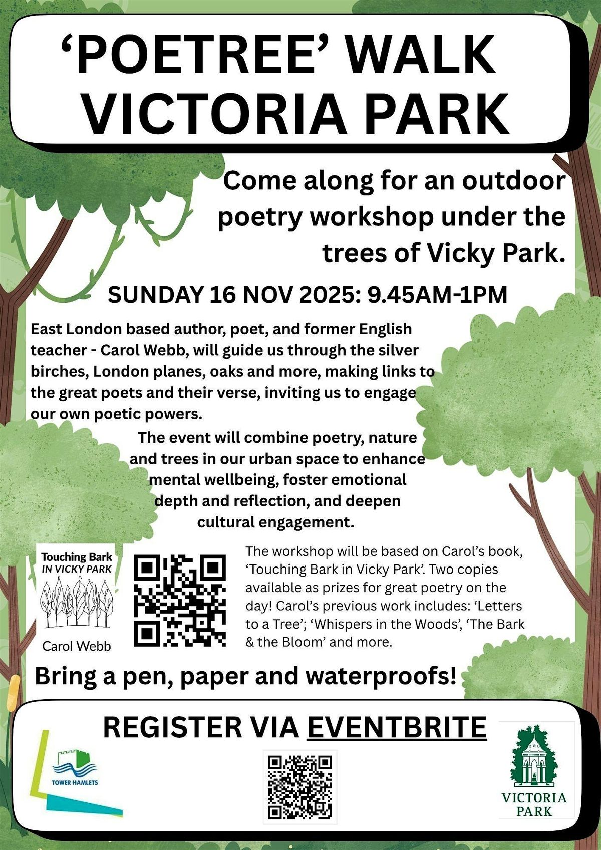 'POETREE' WALK. VICTORIA PARK