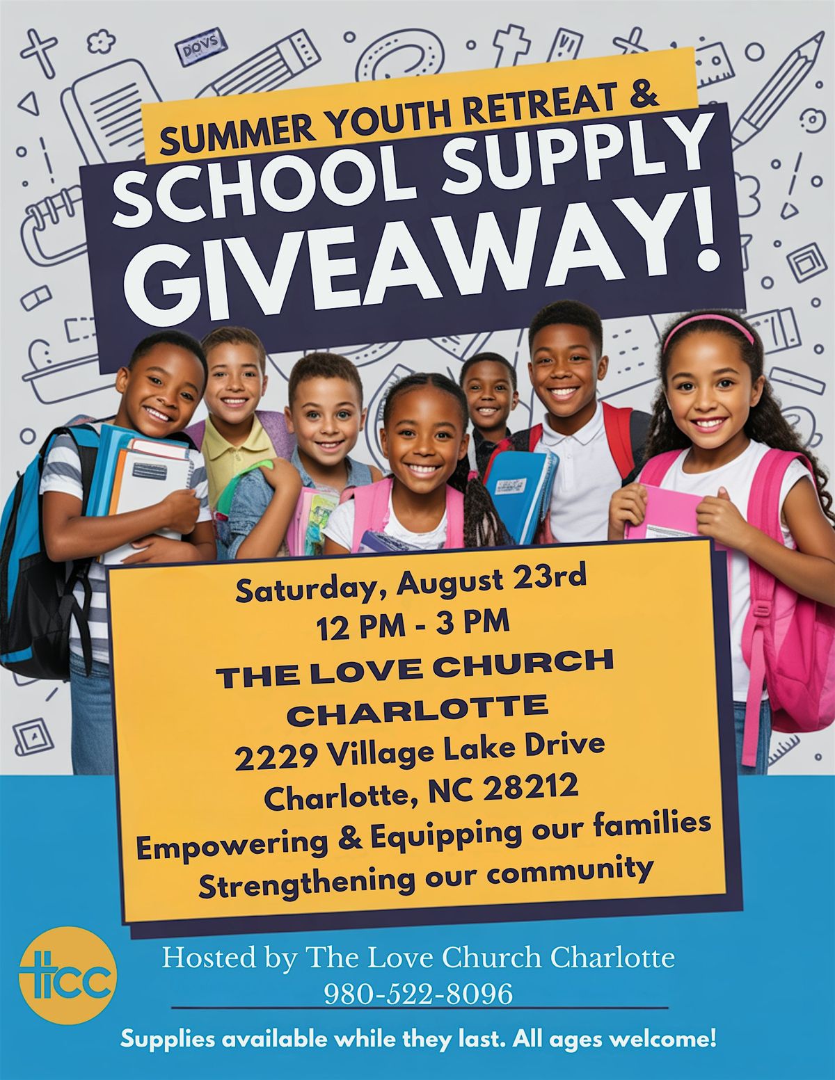 Youth Summer Retreat and School Supply Giveaway