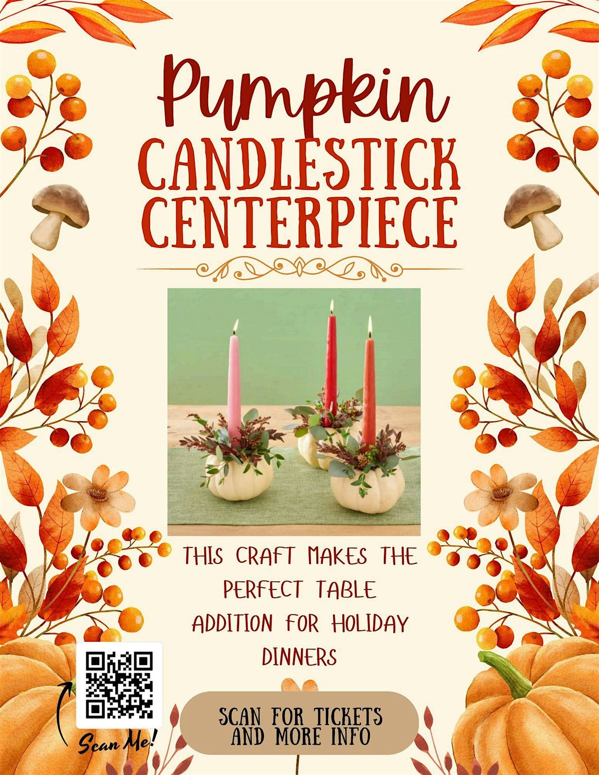 Pumpkin Candlestick Centerpiece Making