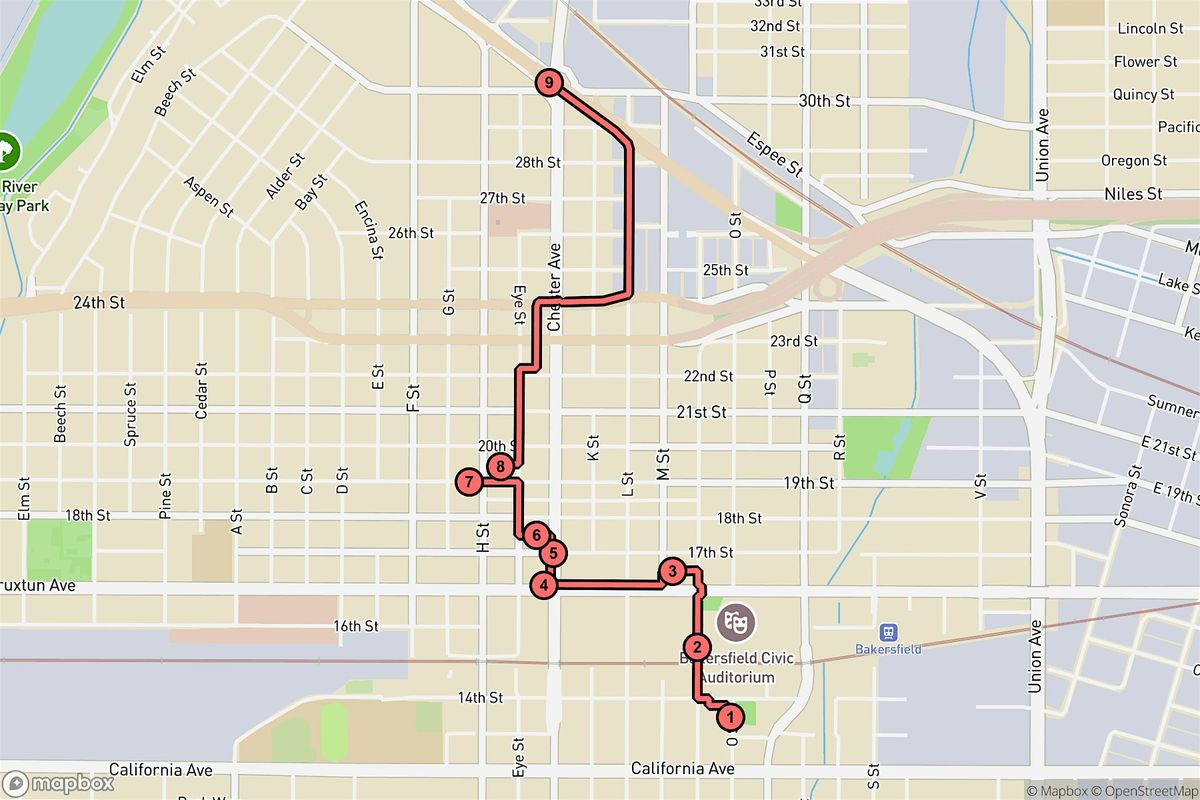 Bakersfield Audio Tour: Stories Beneath the Clock Tower and City Lights