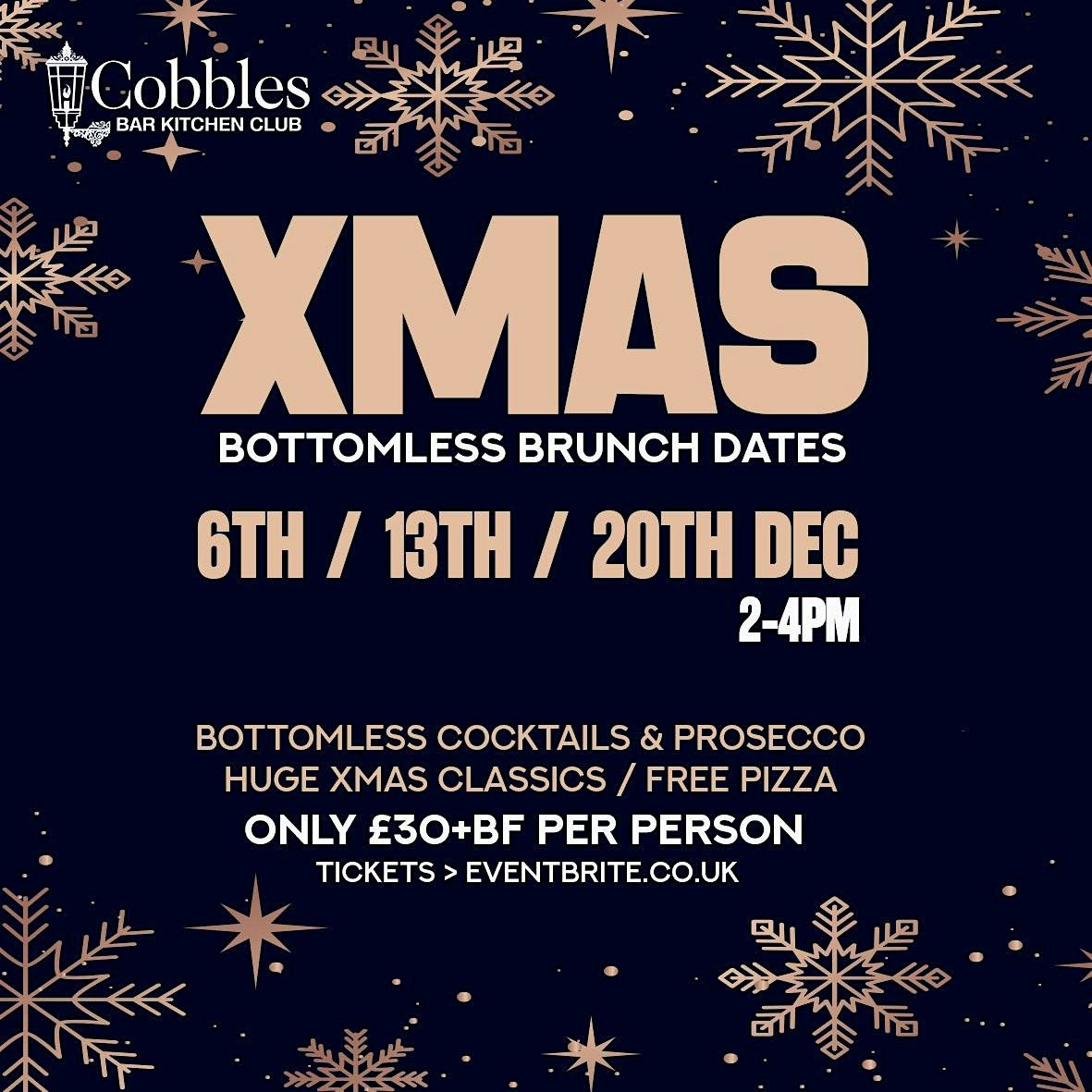 COBBLES XMAS BOTTOMLESS BRUNCH | Sat 13th Dec