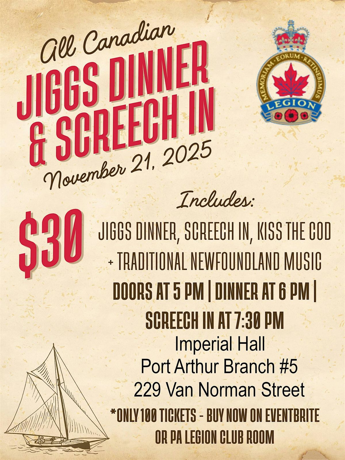 Jiggs Dinner and Screech In