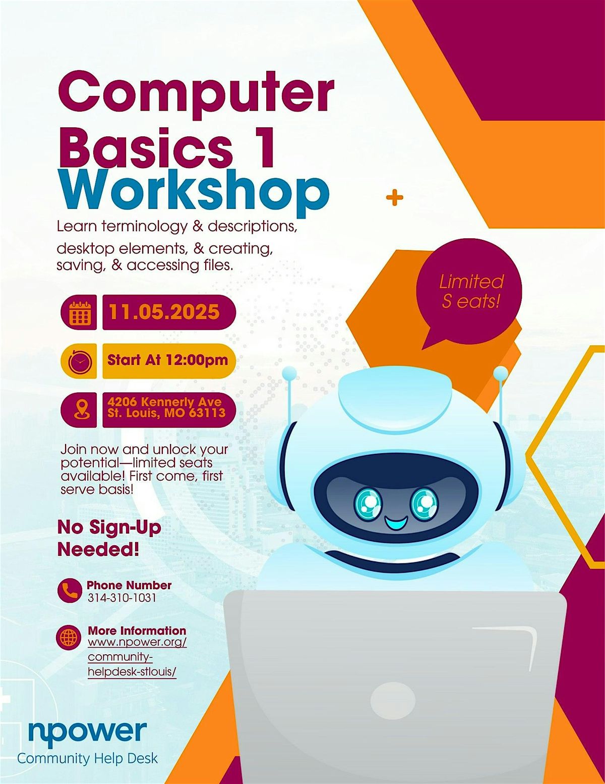 Free Computer Basics Workshop at Tandy Rec