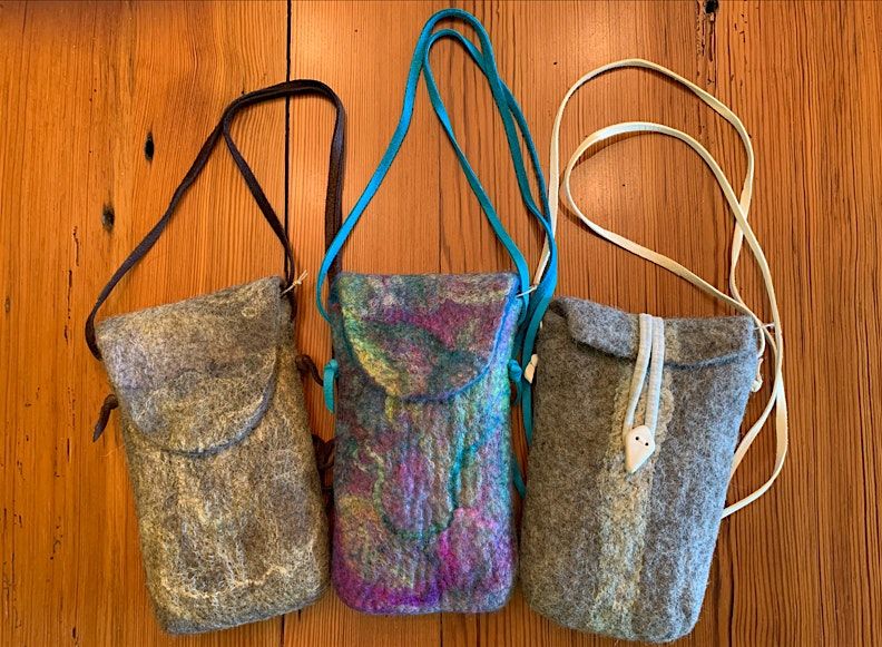 The Art of Fiber- Wet Felted Wool Crossbody Bag