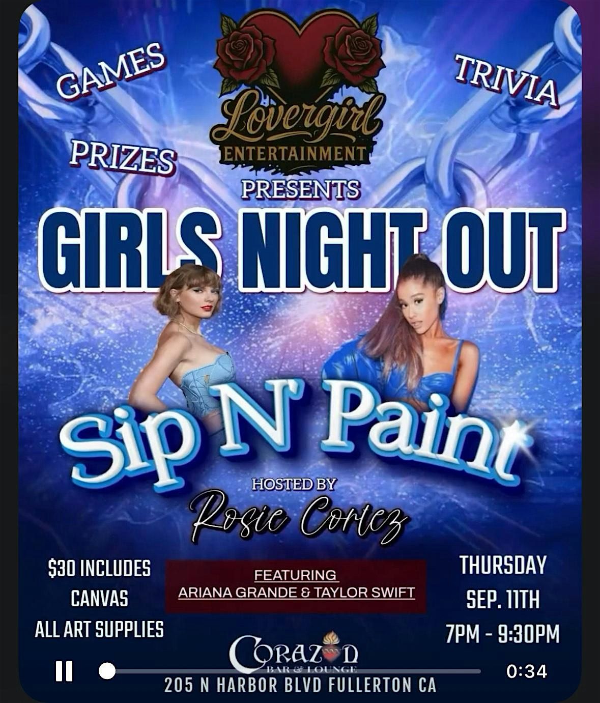 Girls night out Sip and paint Sing Along