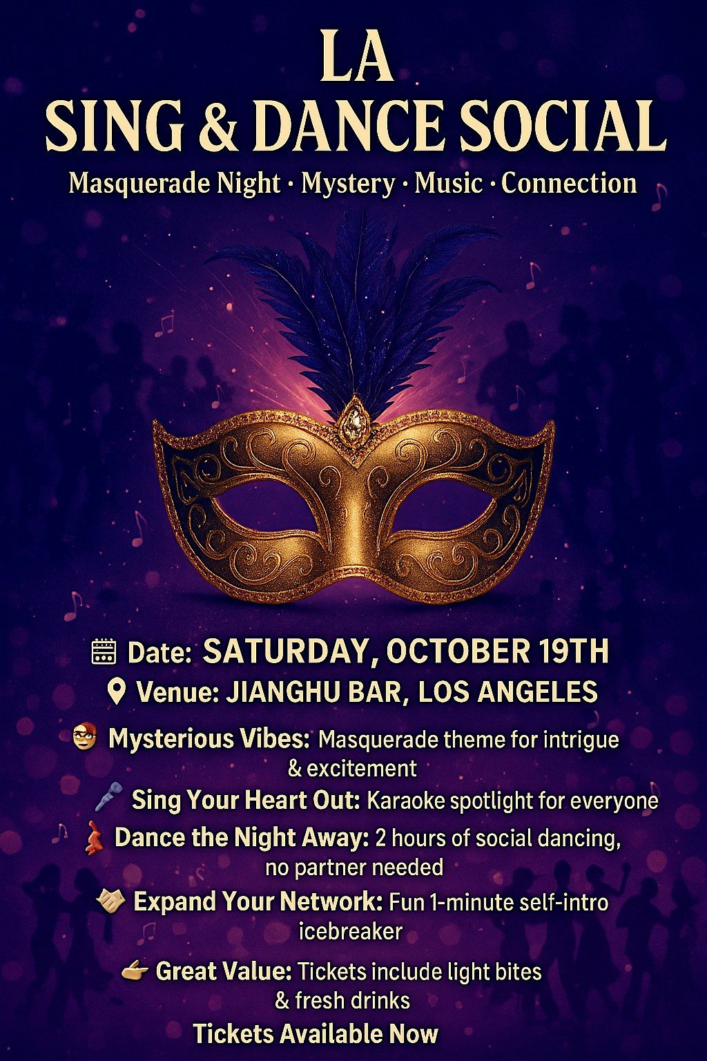 Unmask the Night: LA Sing & Dance Social - Masquerade Edition