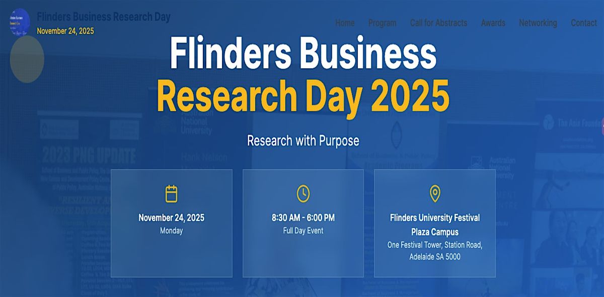 Flinders Business Research Day 2025 at Flinders University City Campus ...